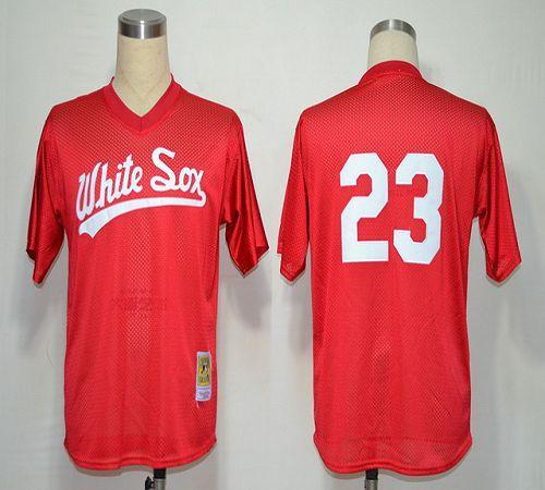 1990 Mitchell And Ness White Sox #23 Robin Ventura Red Throwback Stitched MLB Jersey